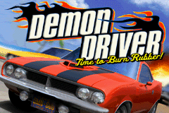 Demon Driver: Time to Burn Rubber title screen for GameBoy Advance
